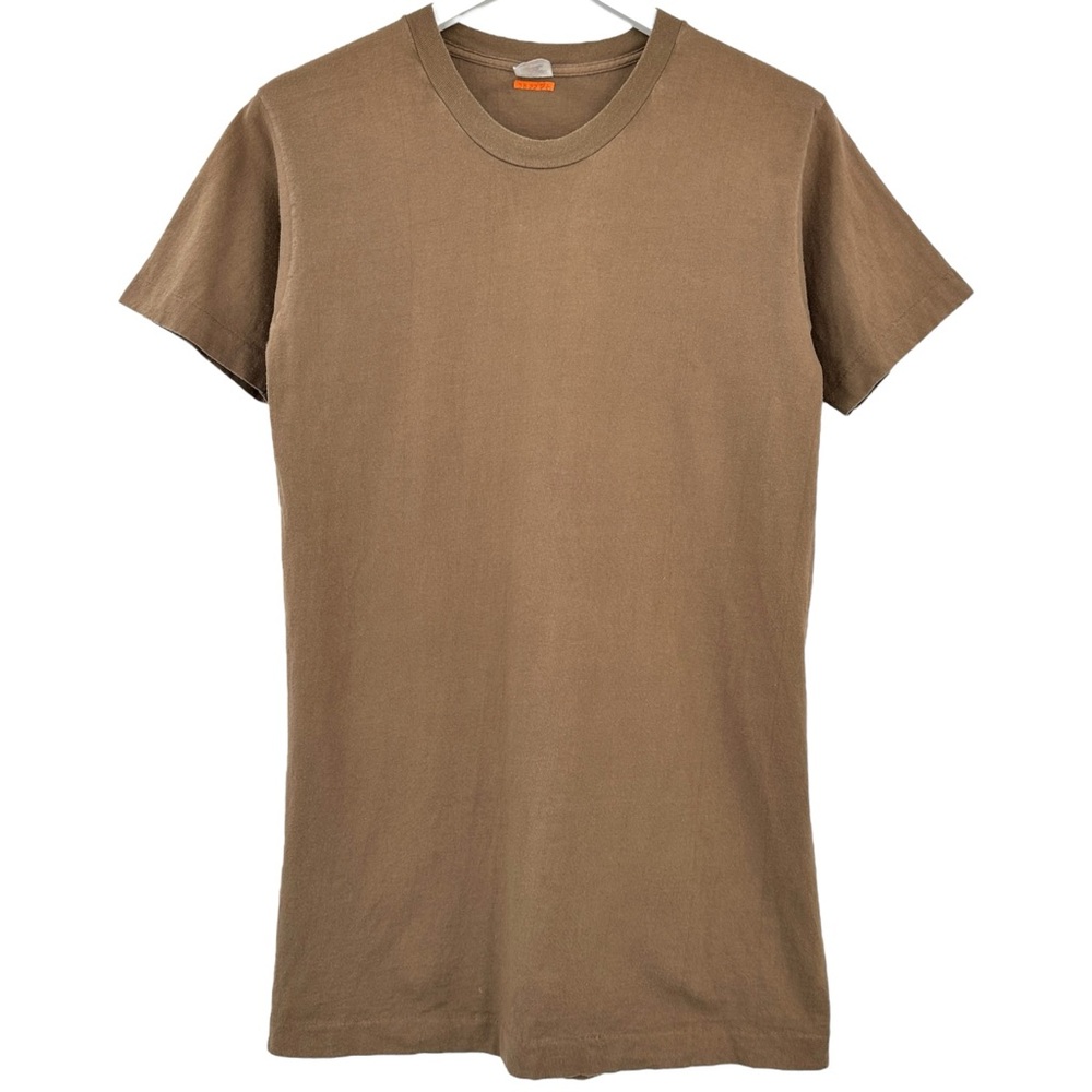 Single Stitch Blank Tee - Brown Fruit of the Loom Made in USA Vintage T-Shirt